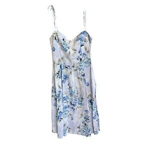 Willow Raisa Dress Floral Tie Strap Bustier Midi Fit Flare Size Large